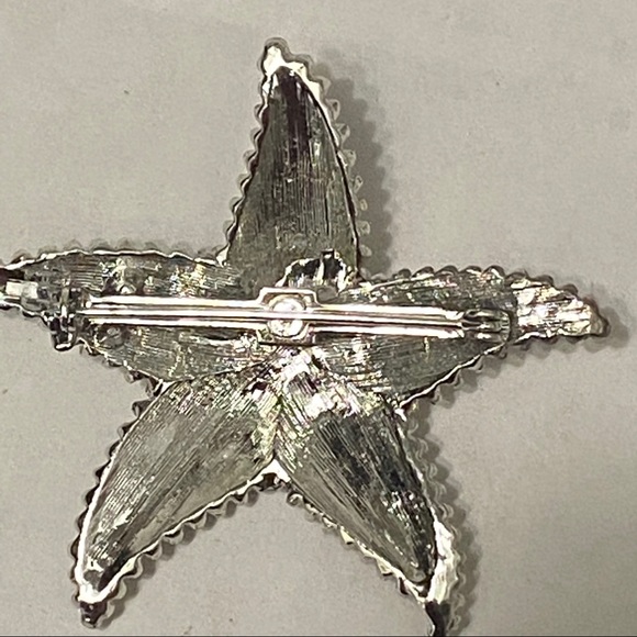 Vintage Star Fish Silver Tone Beach Brooch Pin 70’s MCM Mid Century Modern - Picture 3 of 8